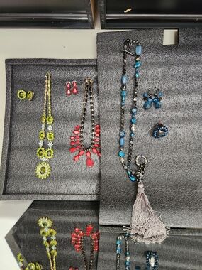 Fun Costume Jewelry One Has A Grey Tassel Pendant Necklace with Beaded Accents